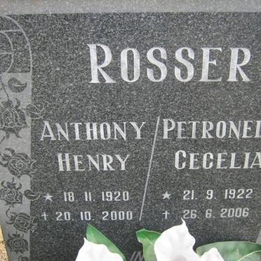 ROSSER Anthony Henry 1920-2000 &amp; Petronella Cecelia 1922-2006