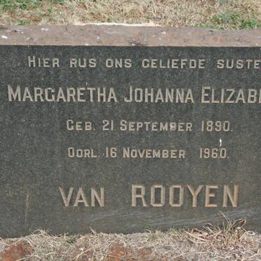 ROOYEN Margaretha Johanna Elizabeth, van 1890-1960