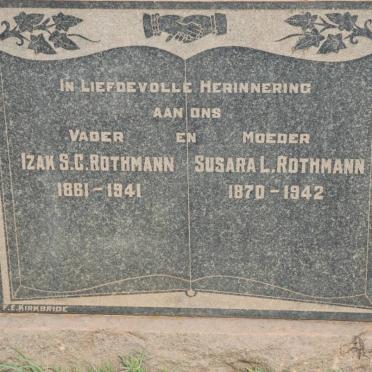 ROTHMANN Izak S.C. 1861-1941 &amp; Susara L. 1870-1942