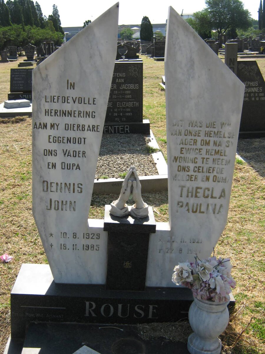 ROUSE Dennis John 1929-1985 &amp; Thecla Paulina 1921-1997