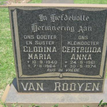 ROOYEN Glodina Maria, van 1940-1964 :: VAN ROOYEN Gertruida Anna 1961-1974