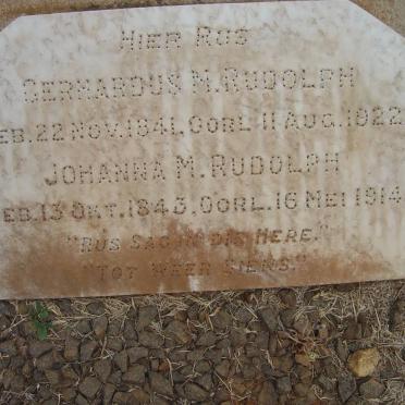 RUDOLPH Gerhardus Marthinus 1841-1922 &amp; Johanna Magdalena VERMAAK  1843-1914