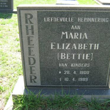 RHEEDER Maria Elizabeth 1900-1989