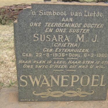 SWANEPOEL Susara M.J. nee ESTERHUIZEN 1936-1960