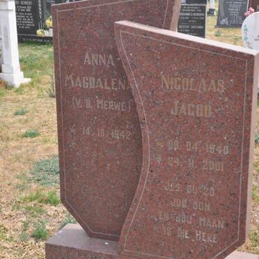 SWART Nicolaas Jacob 1940-2001 &amp; Anna Magdalena V D MERWE 1942-