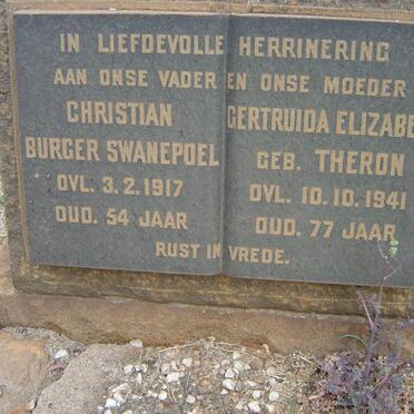 SWANEPOEL Christian Burger -1917 &amp; Gertruida Elizabeth THERON -1941