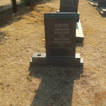 SCHUTTE Christiaan Ernst Schalk 1917-2007 &amp; Maria Elizabeth VISSER 1919-2004