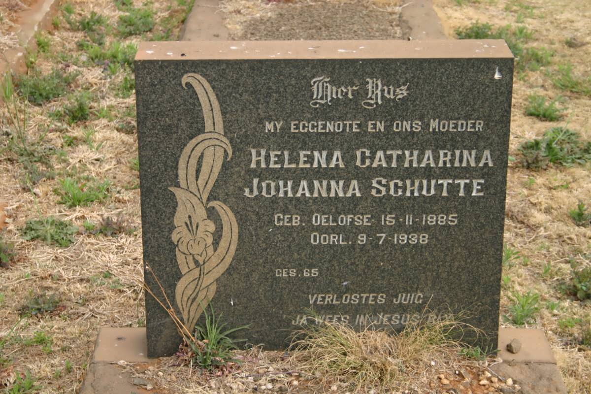 SCHUTTE Helena Catharina Johanna nee OELOFSE 1885-1938