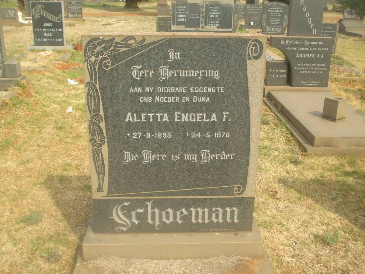 SCHIEMAN Aletta Engela F. 1895-1970