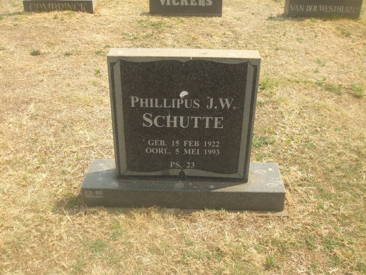 SCHUTTE Phillipus Jacobus Wilhelmus 1922-1993