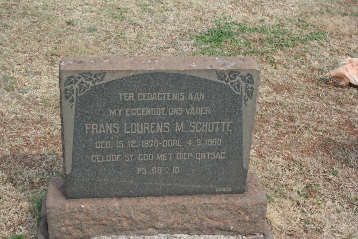 SCHUTTE Frans Lourens M. 1878-1960