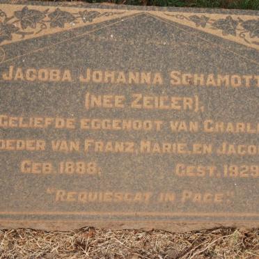 SCHAMOTTA Jacoba Johanna nee ZEILER 1888-1929