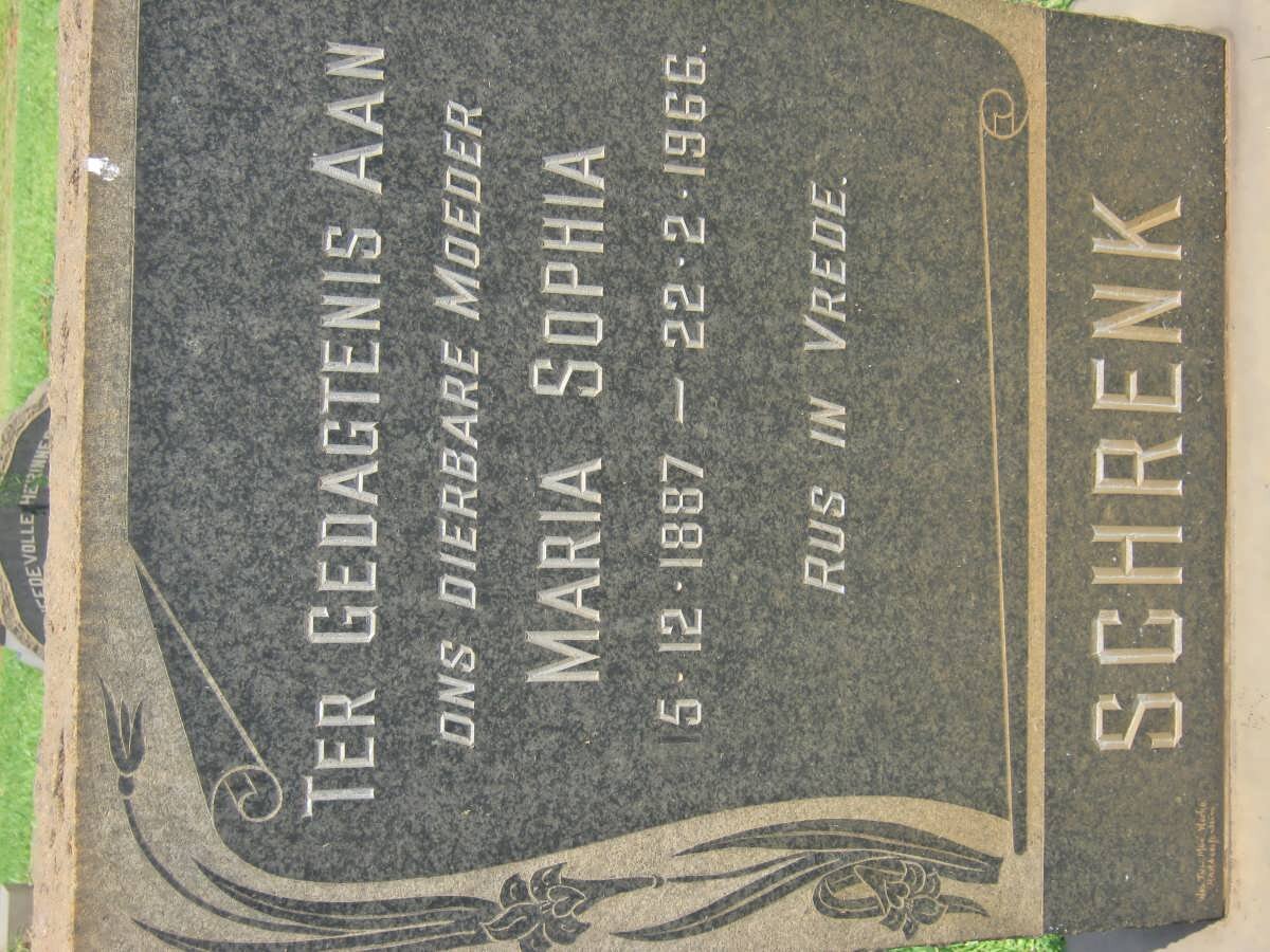 SCHRENK Maria Sophia 1887-1966