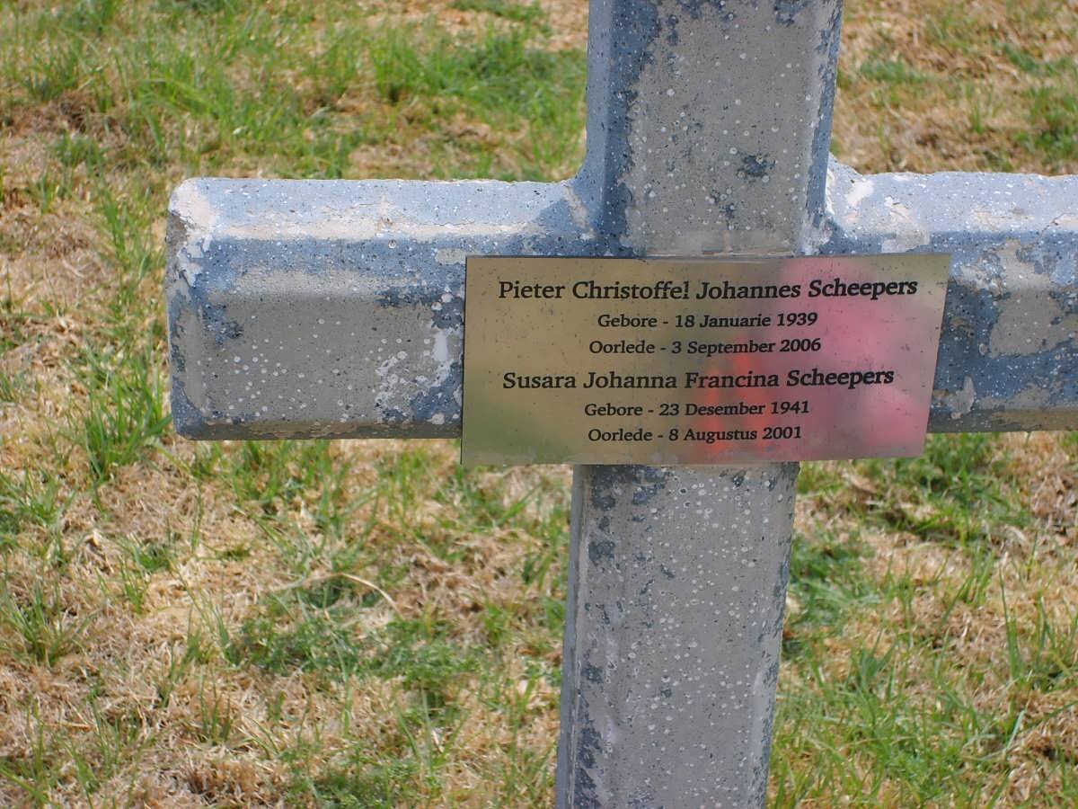 SCHEEPERS Pieter Christoffel Johannes 1939-2006 &amp; Susara Johanna Francina 1941-2001