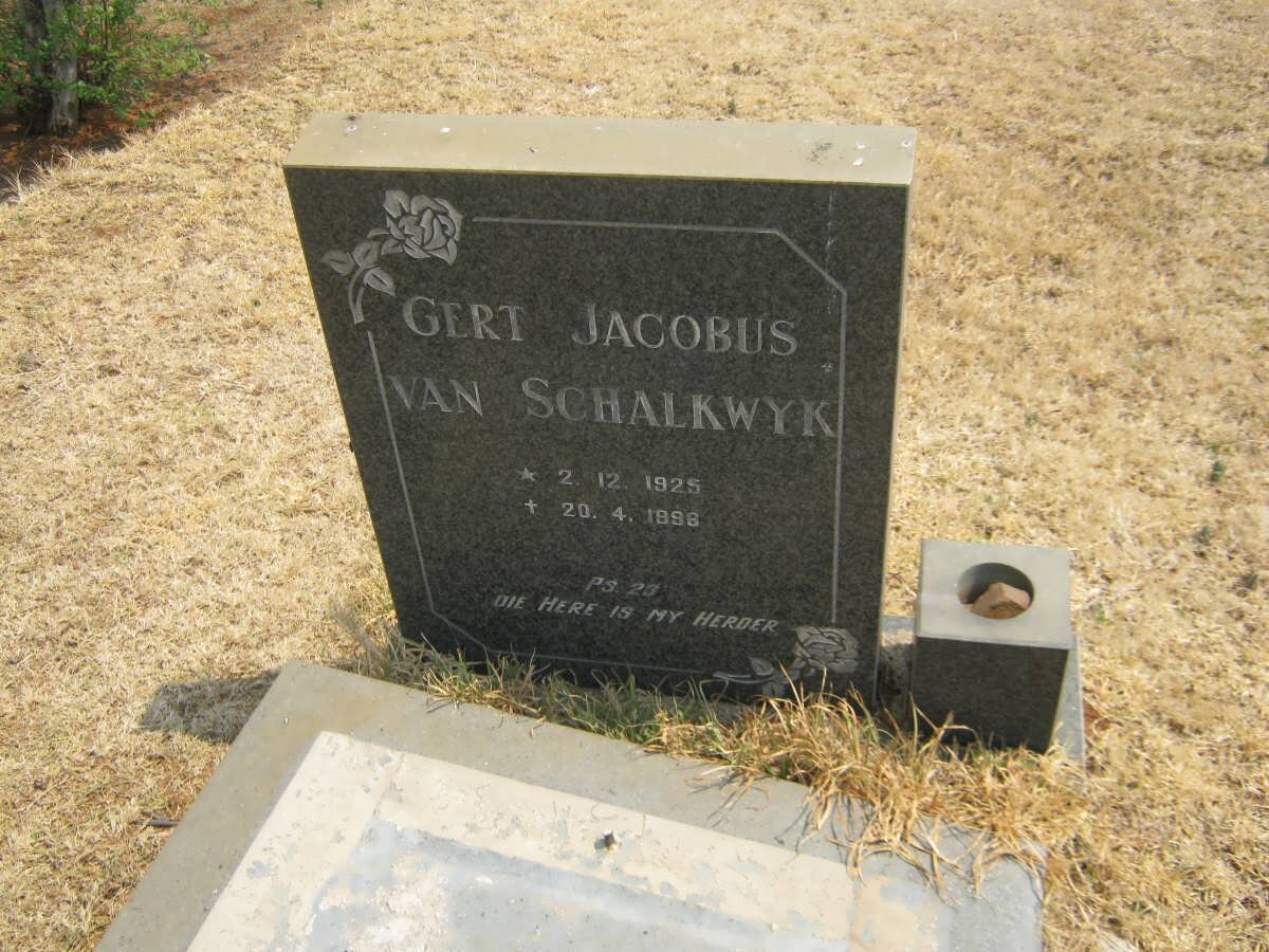 SCHALKWYK Gert Jacobus, van 1925-1998