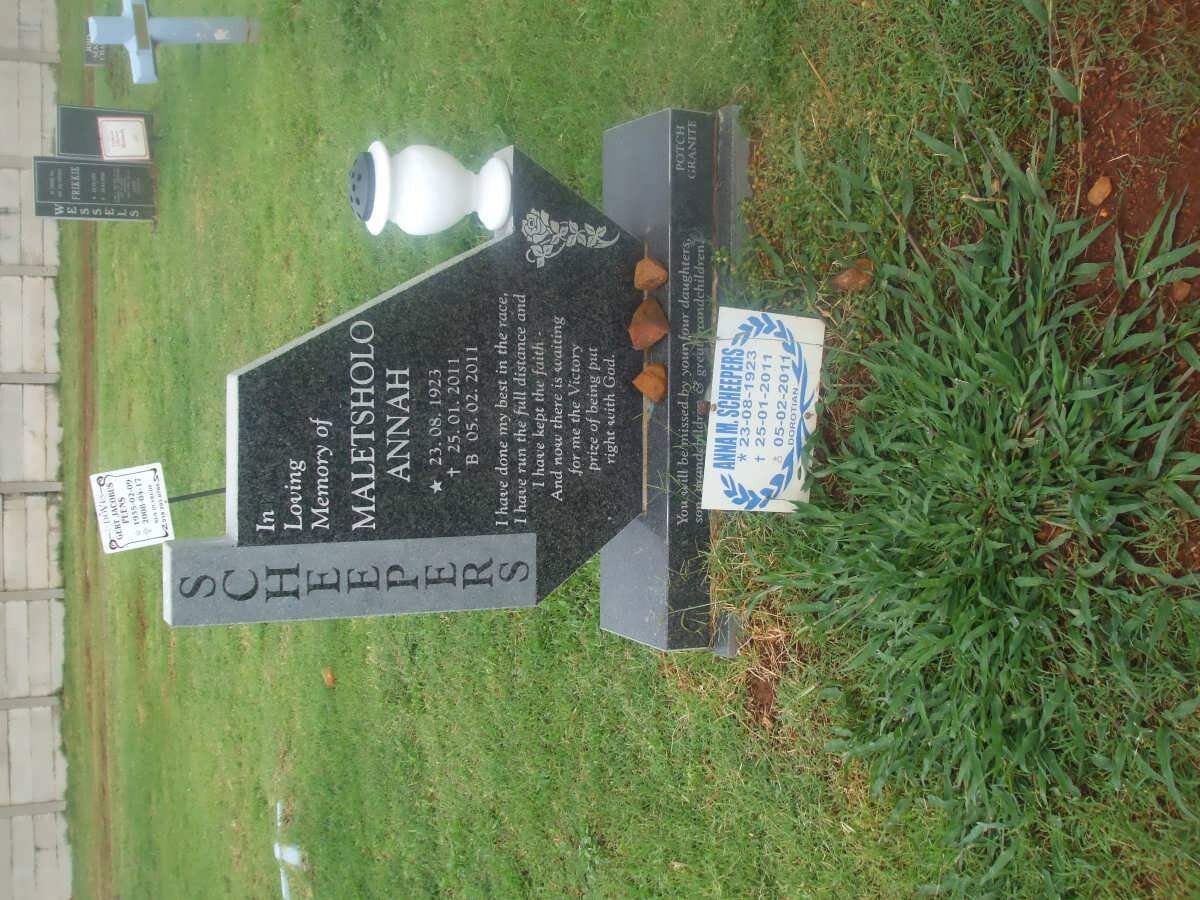 SCHEEPERS Maletsholo Annah 1923-2011