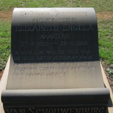 SCHOUWENBURG Elizabeth Engela, van nee MAARTENS 1896-1968