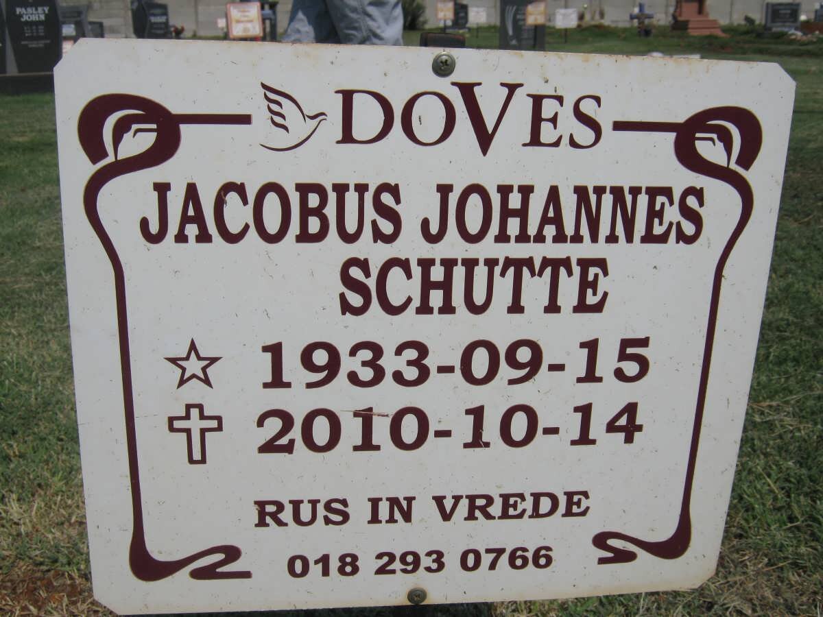 SCHUTTE Jacobus Johannes 1933-2010