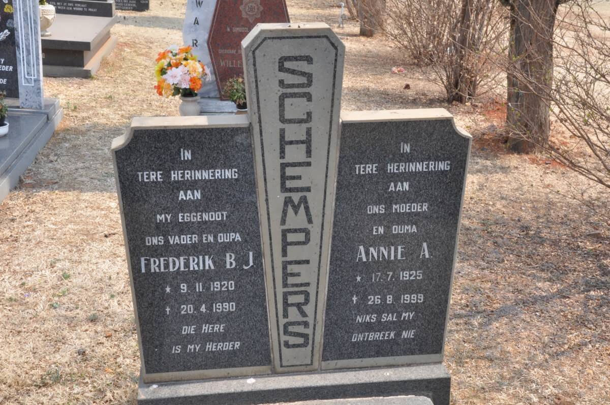 SCHEMPERS Frederik B.J. 1920-1990 &amp; Annie A. 1925-1999
