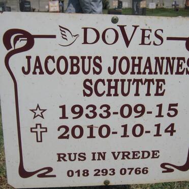 SCHUTTE Jacobus Johannes 1933-2010