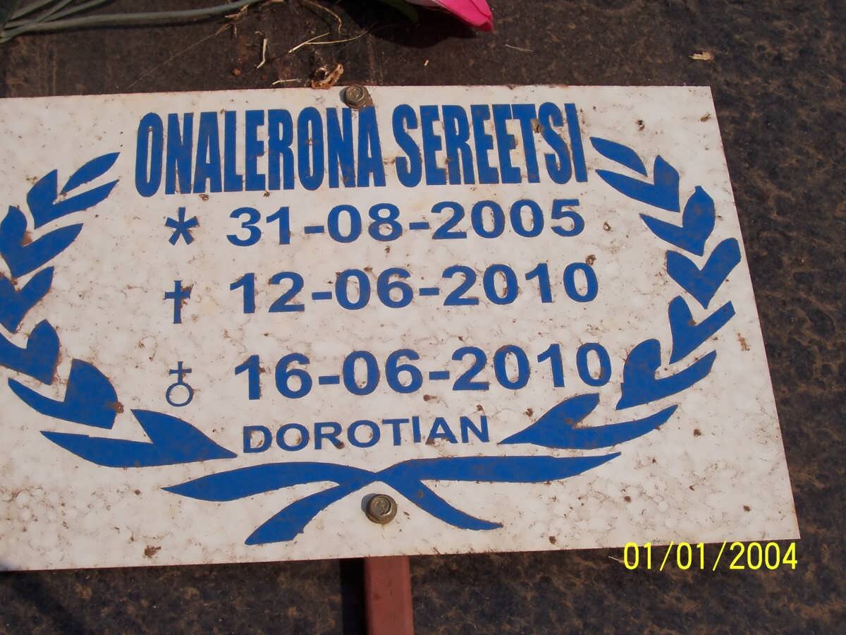 SEREETSI Onalerona 2005-2010