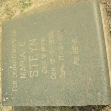 STEYN Maria E. nee VAN WYK 1898-1971