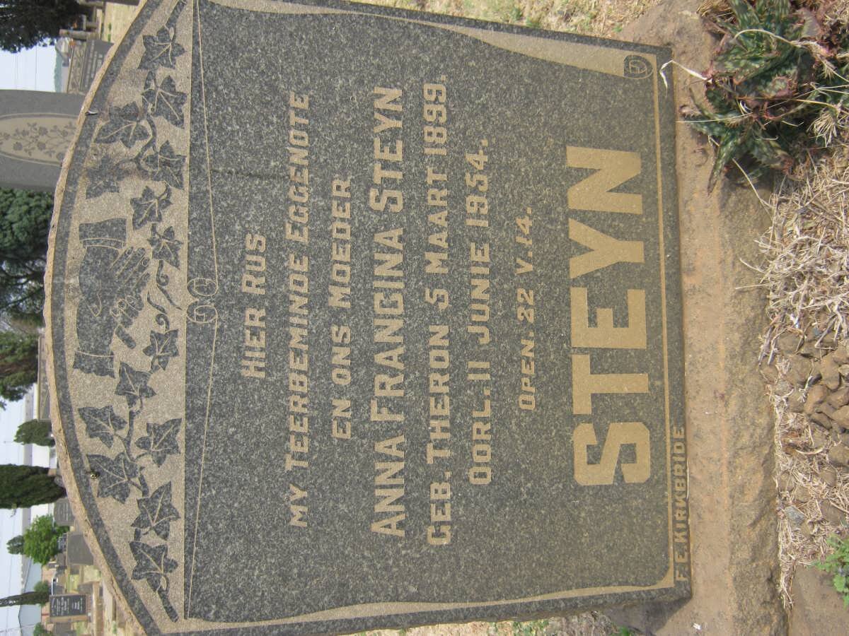STEYN Anna Francina nee THERON 1899-1954