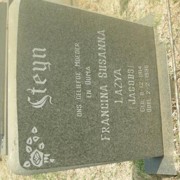 STEYN Francina Susanna Lazya nee JACOBS 1914-1996