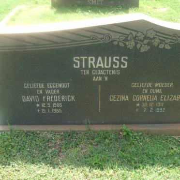 STRAUSS David Frederick 1906-1965 &amp; Gezina Cornelia Elizabeth 1911-1992