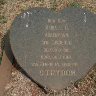 STRYDOM Maria J.C. voorheen ACKERMANN nee LINDEQUE 1881-1961