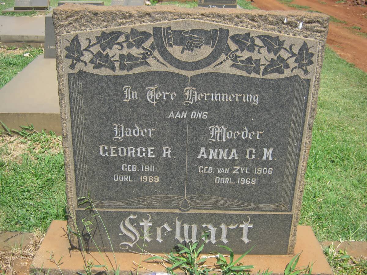 STEWART George R. 1911-1969 &amp; Anna C.M. VAN ZYL 1906-1968