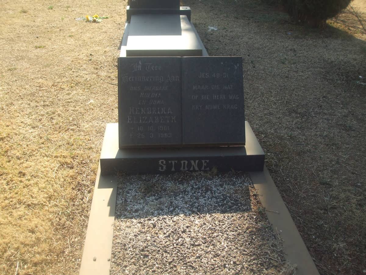 STONE Hendrina Elizabeth 1901-1983