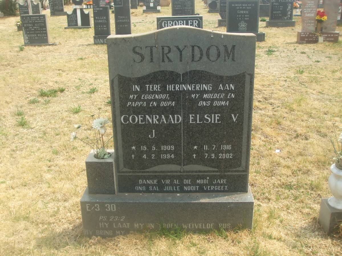 STRYDOM Coenraad Josepus 1909-1994 &amp; Elsie V. 1916-2002
