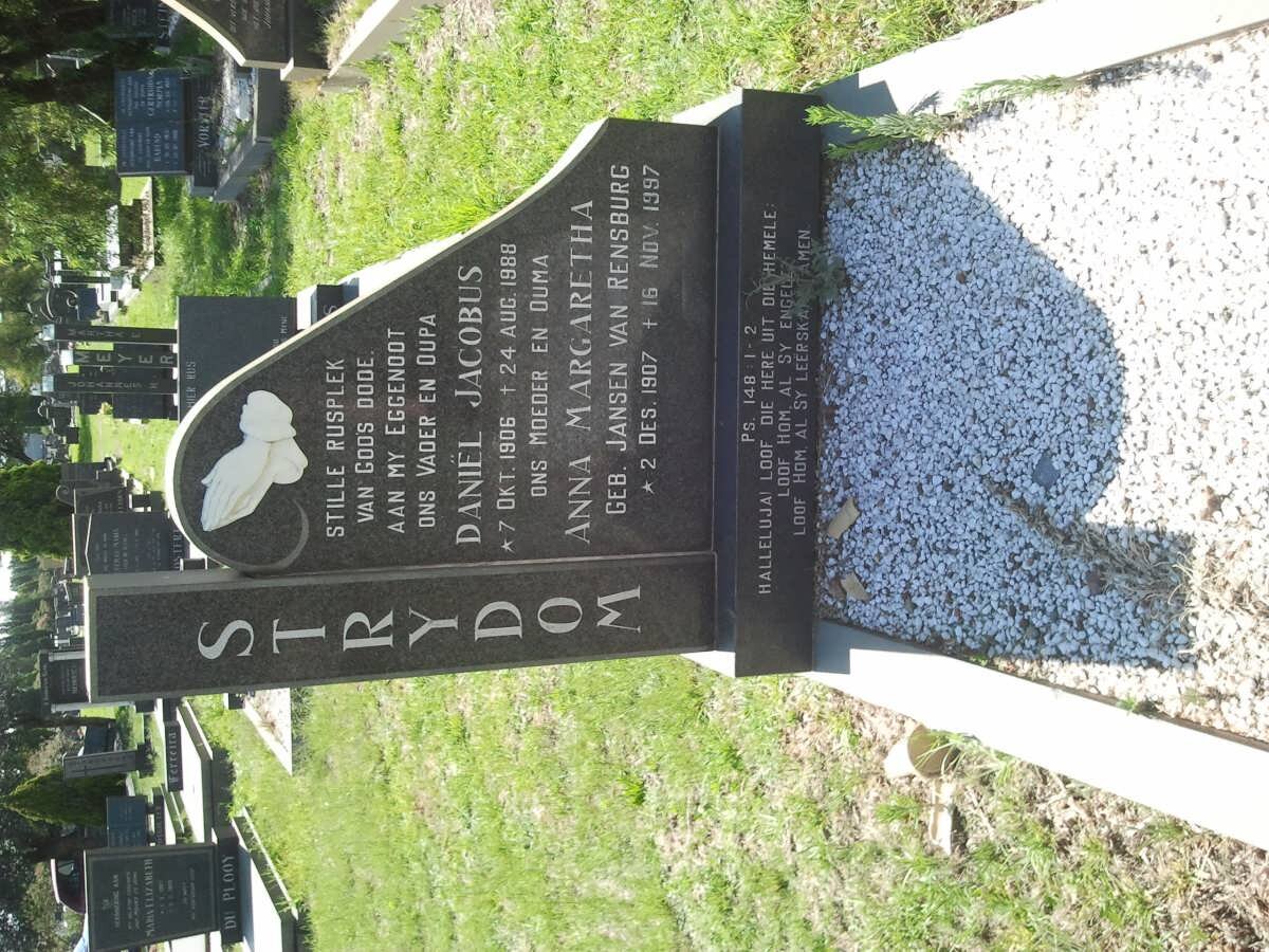 STRYDOM Daniël Jacobus 1906-1988 &amp; Anna Margaretha JANSEN VAN RENSBURG 1907-1997