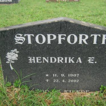 STOPFORTH Hendrika E. 1907-2002