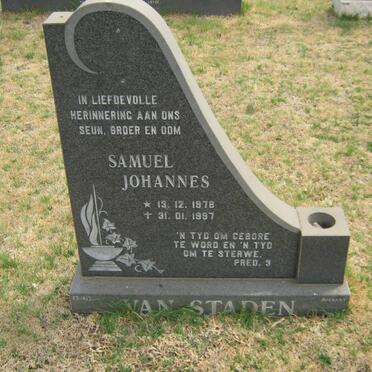 STADEN Samuel Johannes, van 1978-1997