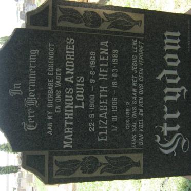 STRYDOM Marthinus Andries Louis 1900-1968 &amp; Elizabeth Helena 1906-1989