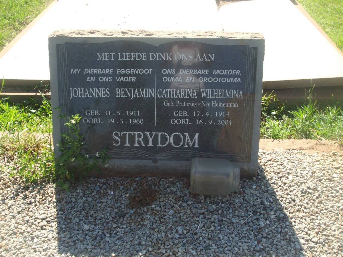 STRYDOM Johannes Benjamin 1911-1960 &amp; Catharina Wilhelmina HEINENMAN formerly STRYDOM nee PRETORIUS 1914-2004