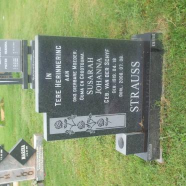 STRAUSS Susarah Johanna nee VAN DER SCHYF 1919-2006