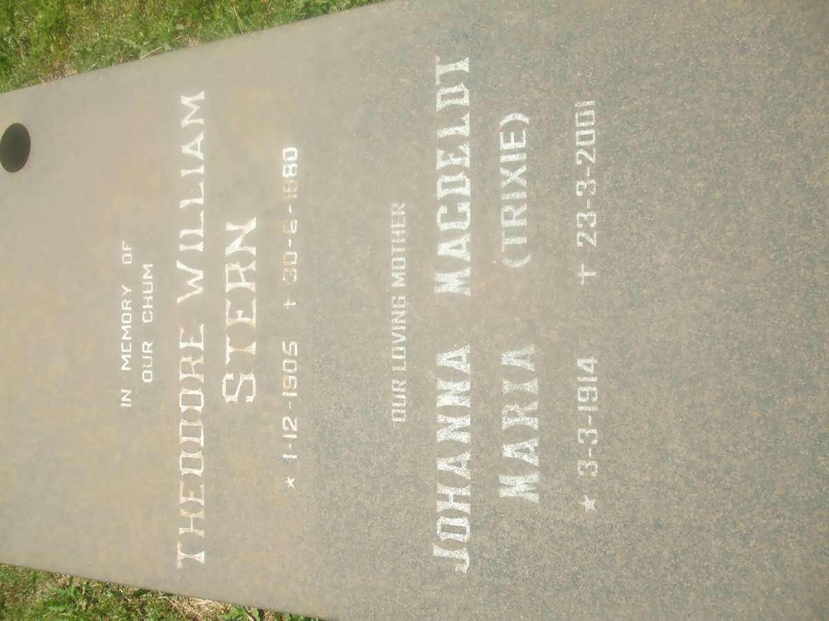 STERN Theodore William 1905-1980 &amp; Johanna Magdeldt Maria 1914-2001