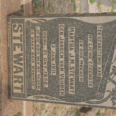 STEWART Martha J.M. nee JANSEN VAN VUUREN 1911-1952