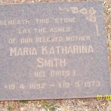 SMITH Maria Katharina nee BRITS 1892-1973