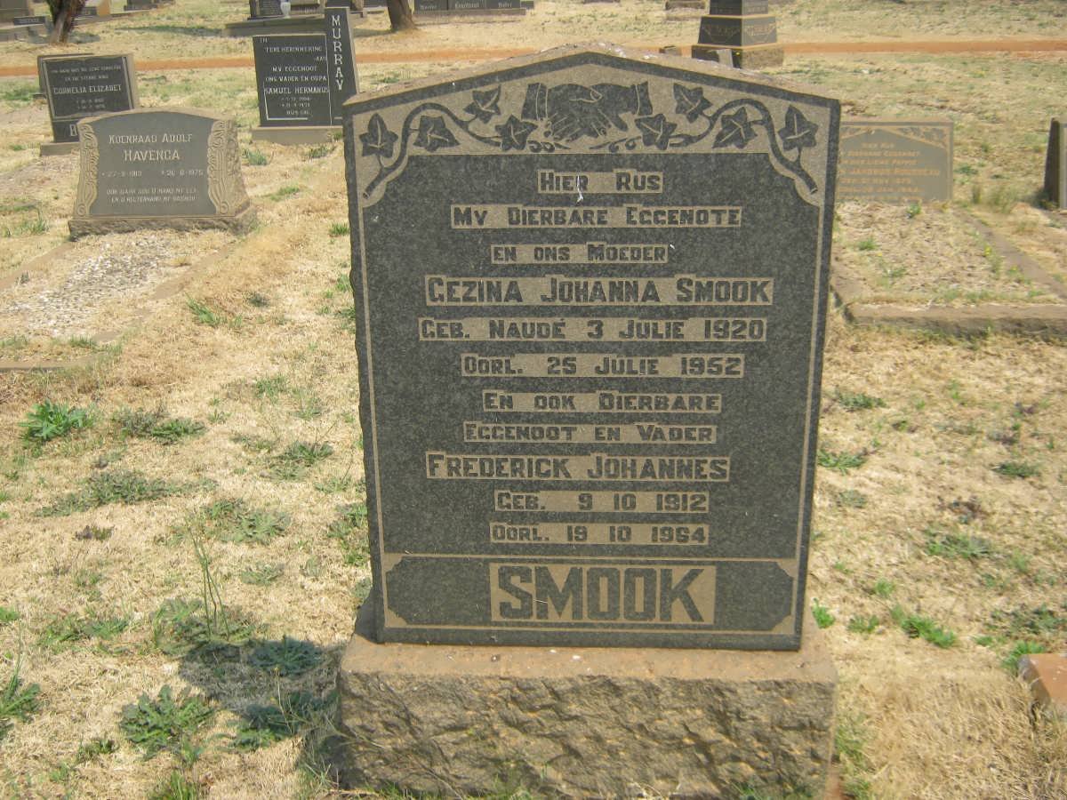 SMOOK Frederick Johannes 1912-1964 &amp; Gezina Johanna NAUDE 1920-1952