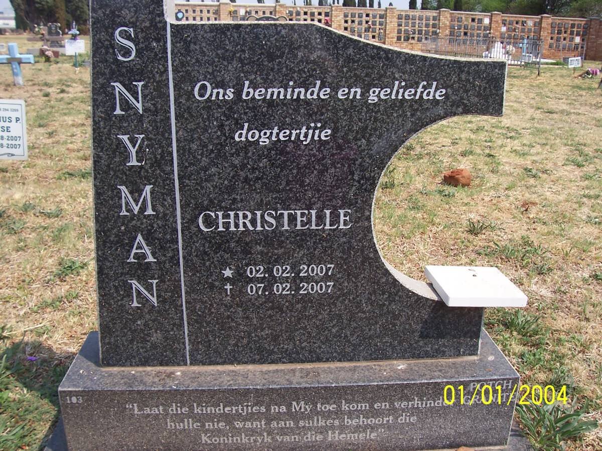 SNYMAN Christelle 2007-2007