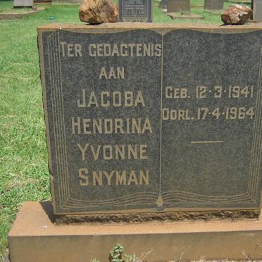 SNYMAN Jacoba Hendrina Yvonne 1941-1964