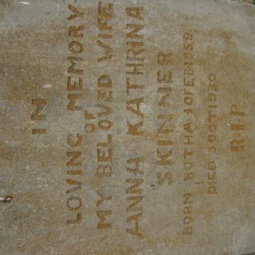 SKINNER Anna Kathrina nee BOTHA 1869-1930