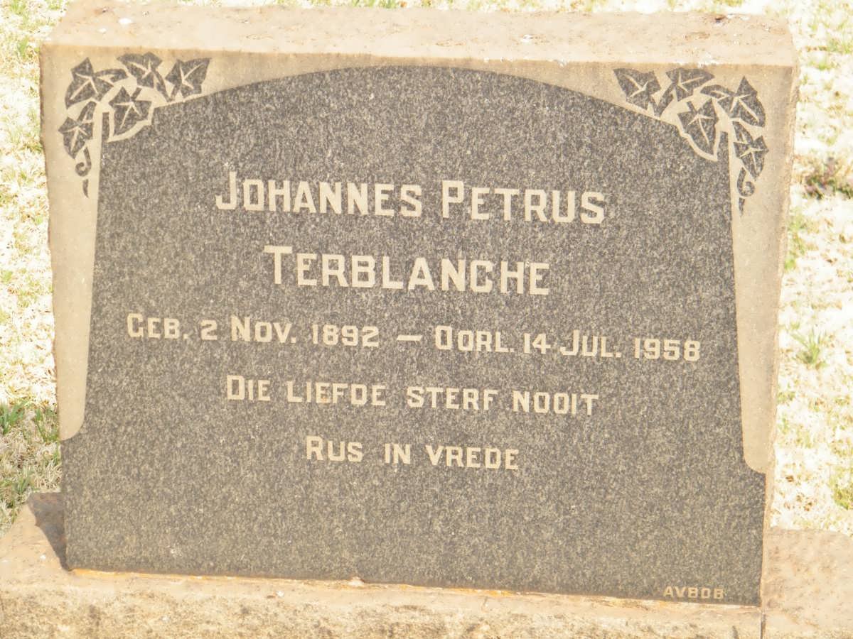 TERBLANCHE Johannes Petrus 1892-1958