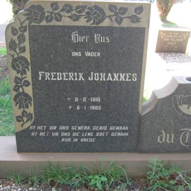 TOIT Frederik Johannes, du 1910-1983 &amp; Hendrina Carolina PUTTER 1915-1970