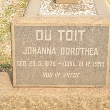 TOIT Johanna Dorothea, du 1878-1959