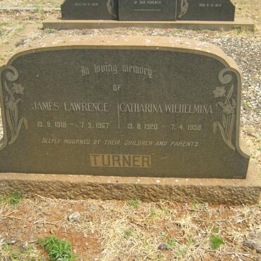 TURNER James Lawrence 1918-1967 &amp; Catharina Wilhelmina 1920-1958